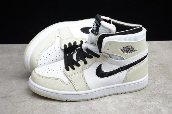 New Air Jordan 1 Zoom Comfort White/Light Bone-Black Outlet Sale CT0979-002-4