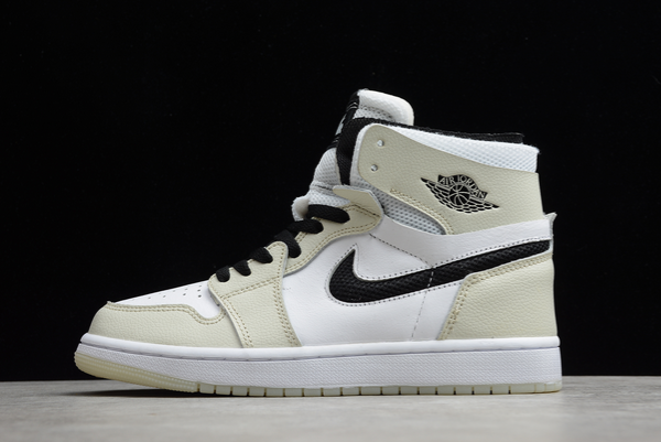 New Air Jordan 1 Zoom Comfort White/Light Bone-Black Outlet Sale CT0979-002