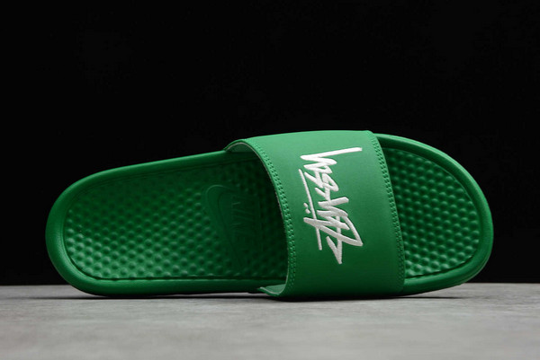 New Sale Stussy x Benassi Nike Slide Pine Green/Sail Outlet DC5239-300