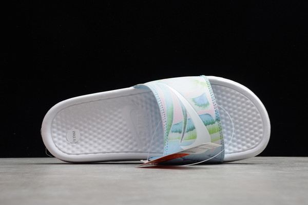 Shop Nike Benassi JDI Print White Blue Online 618919-115