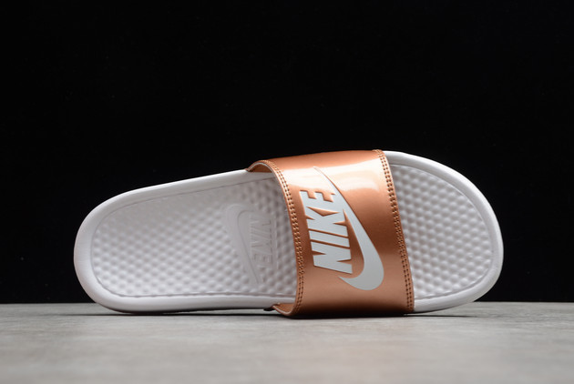 Womens Nike Benassi Jdi Gold White Cheap Sale 343881-108