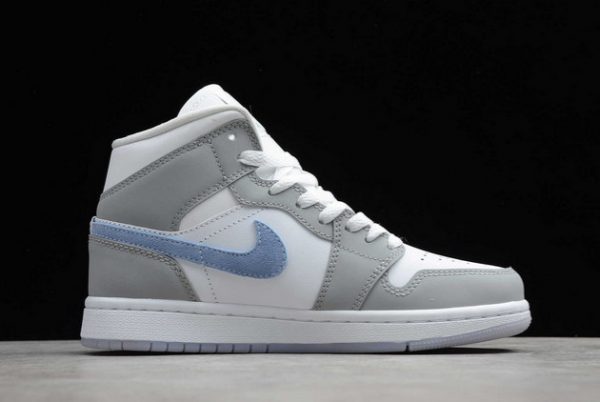 Best Sale Air Jordan 1 Mid Wolf Grey Aluminum For Men and Women BQ6472-105-1