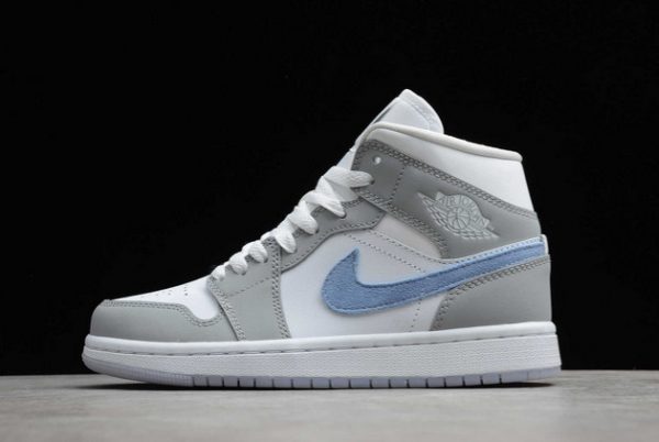 Best Sale Air Jordan 1 Mid Wolf Grey Aluminum For Men and Women BQ6472-105