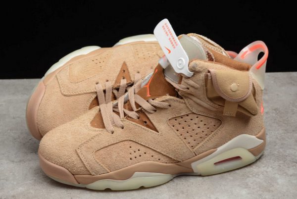 Best Selling Travis Scott x Air Jordan 6 "British Khaki" Unisex Sneakers DH0690-200-2