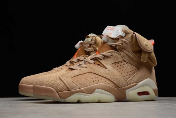 Best Selling Travis Scott x Air Jordan 6 "British Khaki" Unisex Sneakers DH0690-200-4