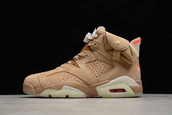 Best Selling Travis Scott x Air Jordan 6 "British Khaki" Unisex Sneakers DH0690-200