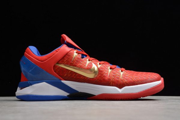 New Sale Nike Zoom Kobe 7 VII Red/Royal Blue-Metallic Gold 488371-406-3