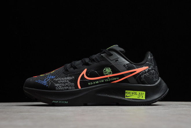 Newness Nike Air Zoom Pegasus 38 Black/Orange-Volt Sale Online DN9256-001