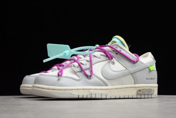 Shop New Release Off-White x Nike Dunk Low “21 of 50” Beige Grey Purple DM1602-100-2