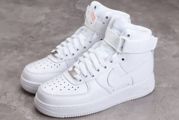 Cheap Sale Nike Air Force 1 High Triple White Sneakers 334031-105-1