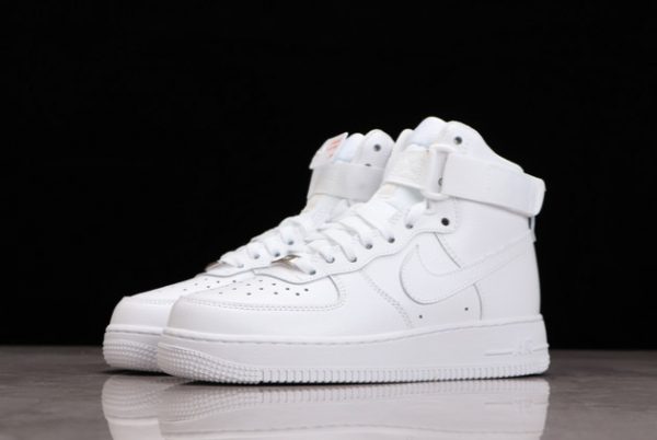 Cheap Sale Nike Air Force 1 High Triple White Sneakers 334031-105-2