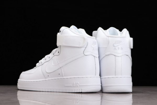 Cheap Sale Nike Air Force 1 High Triple White Sneakers 334031-105-3