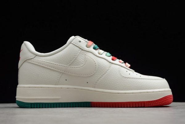 Fashion Nike Air Force 1 ’07 SU19 AF1 Beige Red Green Outlet Sale BU6638-180-1