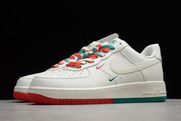 Fashion Nike Air Force 1 ’07 SU19 AF1 Beige Red Green Outlet Sale BU6638-180-2