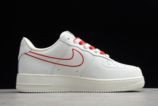 Hot Sale Nike Air Force 1 07 AF1 Off-White/Red Online CL6326-108-1