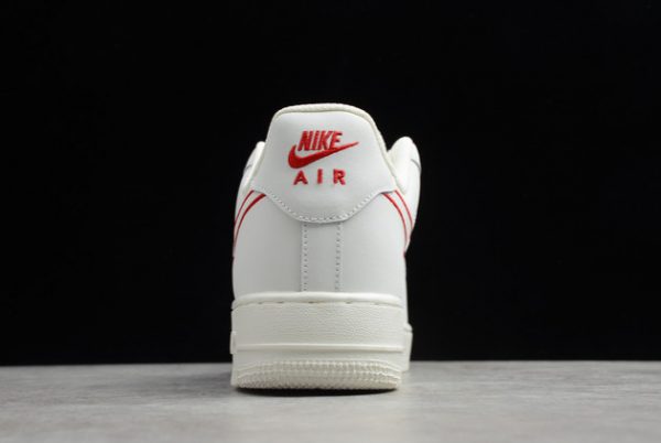 Hot Sale Nike Air Force 1 07 AF1 Off-White/Red Online CL6326-108-4