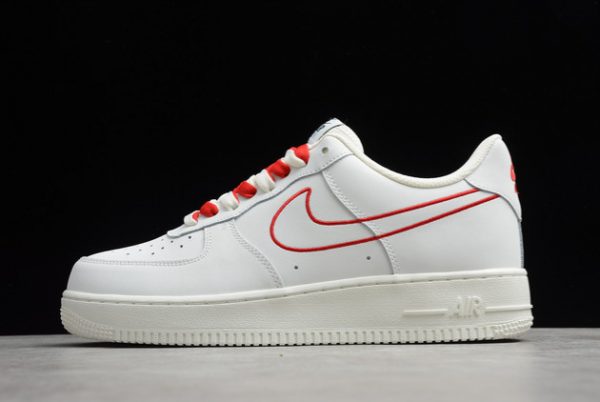 Hot Sale Nike Air Force 1 07 AF1 Off-White/Red Online CL6326-108