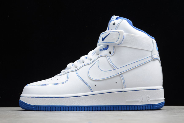 Hot Sale Nike Air Force 1 High White Royal Blue Contrast Stitch CV1753-101