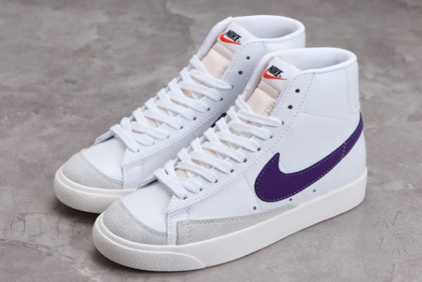 Men and Women Nike Blazer Mid ’77 “Voltage Purple” Sneakers BQ6806-105-3