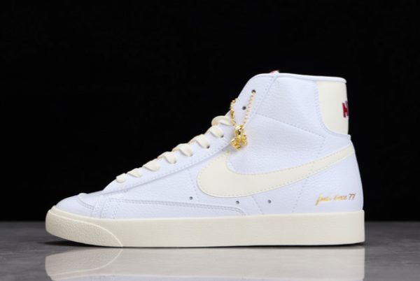 Men/Women Nike Blazer Mid ’77 “Popcorn” Coconut Milk Sneakers CW6421-100