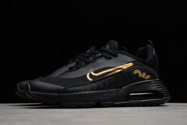 Mens Nike Air Max 2090 Black/Black-Metallic Gold Running Shoes DC4120-001-2