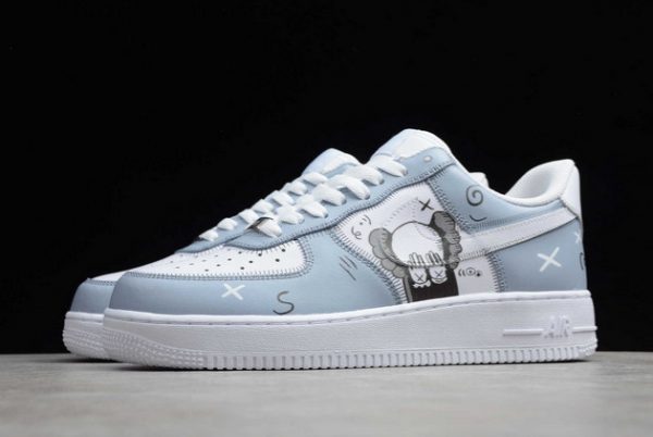 Most Popular 2021 Kaws x Nike Air Force 1 07 White Blue Black CW2288-111-2