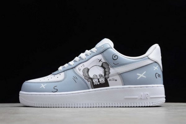 Most Popular 2021 Kaws x Nike Air Force 1 07 White Blue Black CW2288-111