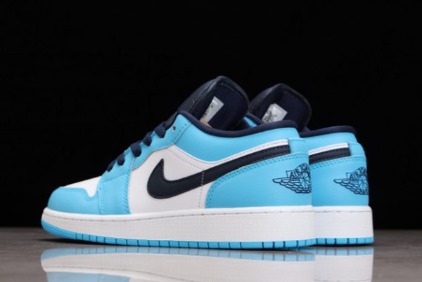 New Release Air Jordan 1 Low UNC White Powder Blue Obsidian Outlet Sale 553560-144-2