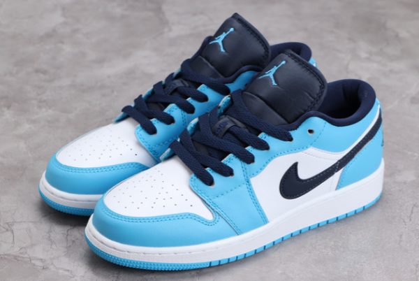 New Release Air Jordan 1 Low UNC White Powder Blue Obsidian Outlet Sale 553560-144-3