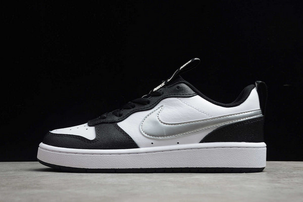 New Release Nike Court Borough Low 2 SE GS White/Black-Metallic Silver CT3964-100