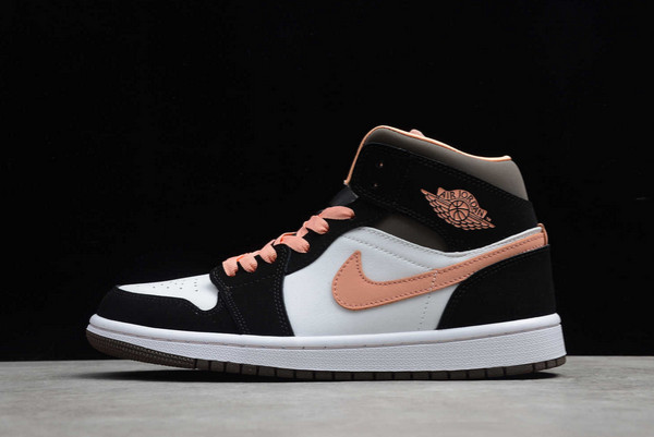 Shop Womens Air Jordan 1 Mid SE White Apricot Agate Black Outlet DF0210-100