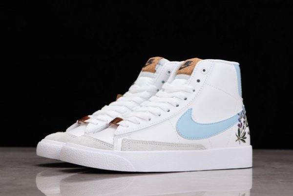 Womens Nike Blazer Mid 77 White Indigo Outlet Sale CI1166-100-1