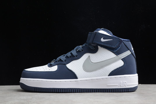 Brand New Nike Air Force 1 07 Mid Navy White Grey AQ2263-115