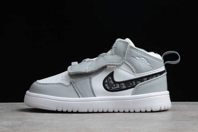 Cheap Sale Kids Air Jordan 1 Mid Wolf Grey/Sail-Photon Dust-White CN8607-002