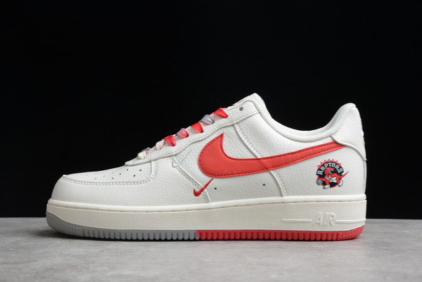 Hot Sale Nike Air Force 1 07 Low Raptors Beige Silver Grey Red Online CH2608-216