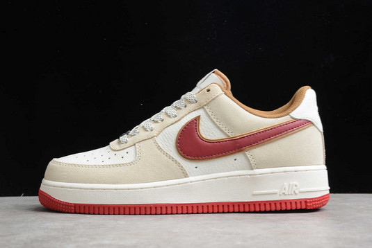 New Arrive Nike Air Force 1 ’07 SU19 Beige White Red Cheap Sale QZ3068-226