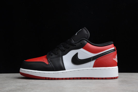 New Release Air Jordan 1 Low Bred Toe Basketball Shoes 553560-612