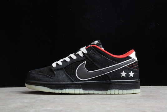 Newness LPL x Nike Dunk Low Black/White-Bright Crimson Skateboard Shoes DO2327-011