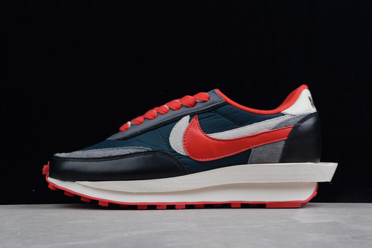 Best Sale Undercover x Sacai x Nike LDWaffle "Midnight Spruce University Red" DJ4877-300