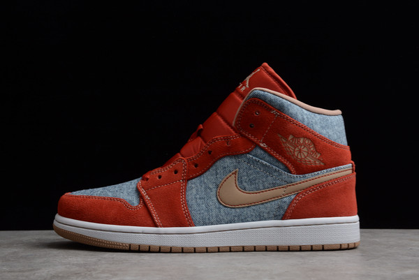 High Quality Levi’s x Air Jordan 1 Mid “Denim Red” Basketball Shoes DM4352-600