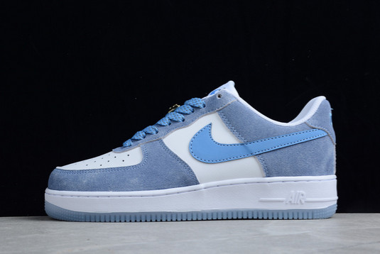 Men/Women Nike Air Force 1 07 Low First Use White Blue DA8302-202