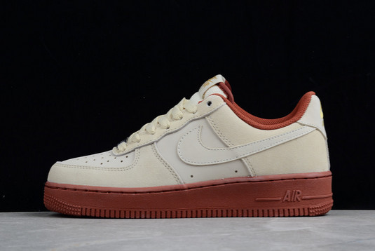 Men/Women Nike Air Force 1 07 Low SE Beige White Brown Gold AA1391-111