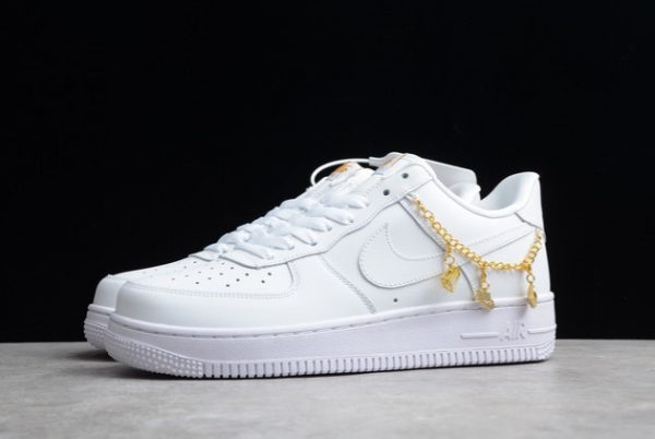 Men/Women Nike Air Force 1 Low LX “Lucky Charms” White Metallic Gold DD1525-100-2