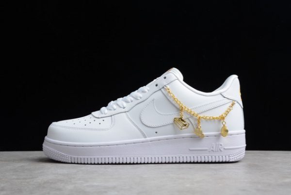 Men/Women Nike Air Force 1 Low LX “Lucky Charms” White Metallic Gold DD1525-100