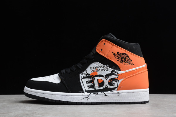 Nike Air Jordan 1 Mid AJ1 “EDG” 554724-058 Black/Starfish-White