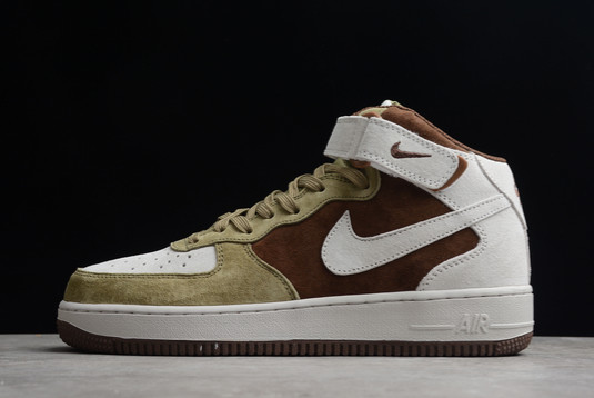 Buy Nike Air Force 1 ’07 Mid White/Brown-Green Unisex Shoe HD3053-188