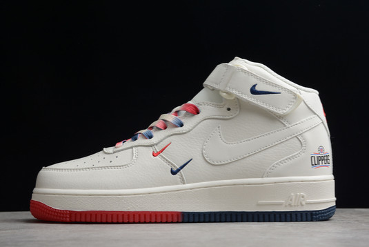 Men/Women Nike Air Force 1 ’07 Mid SU19 White/Blue-Red GU5696-658