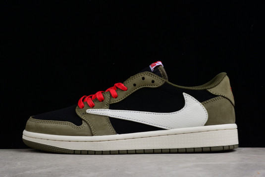 Air Jordan 1 Low Travis Scott Olive Black White On Sale CQ4277-008