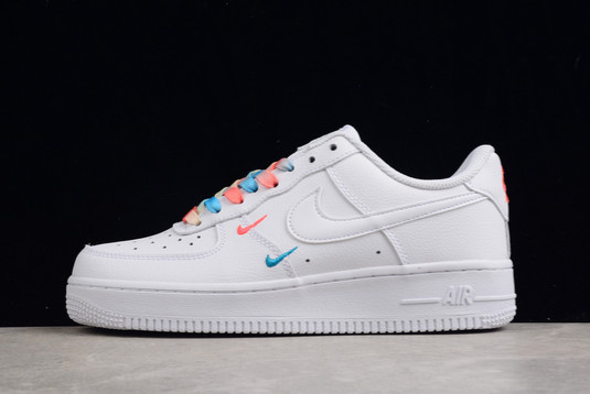 Nike Air Force 1 ’07 SU19 Rice White/Orange-Blue Girl's Size For Sale CT1989-103