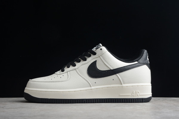 2022 Nike Air Force 1 ’07 Low Beige Black Outlet Sale MK9636-125